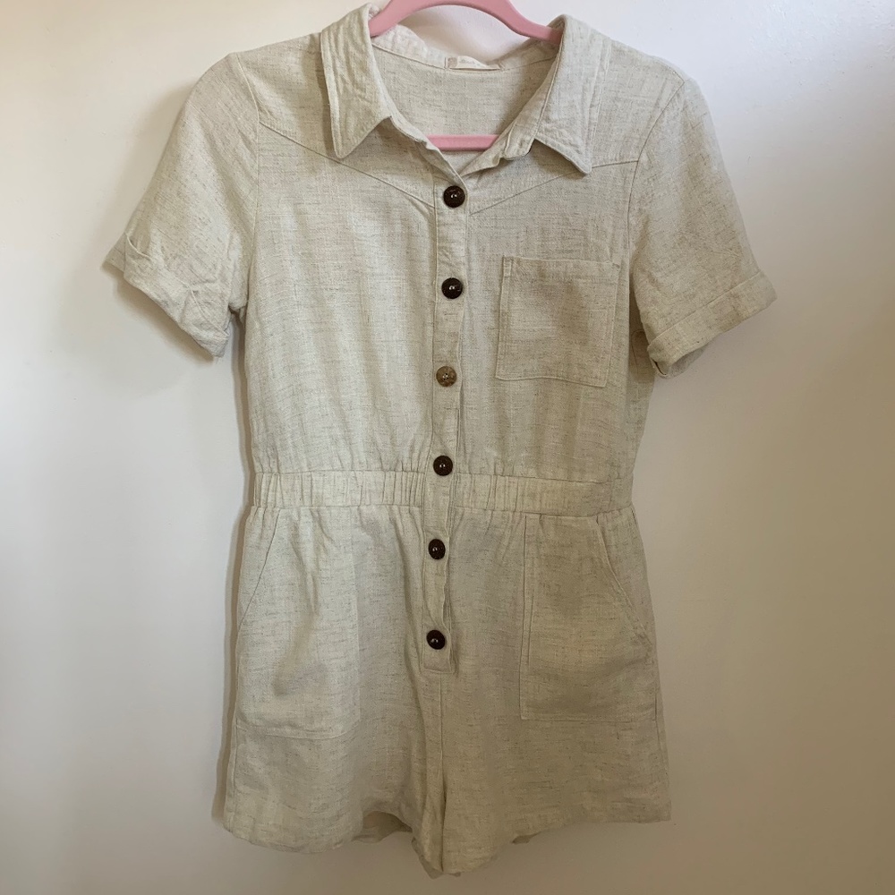 Altar’d State Cream Utility Romper